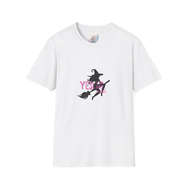 Halloween Witch Softstyle T-Shirt - Yes, I can ride a Stick - Cherish Ciera Collection