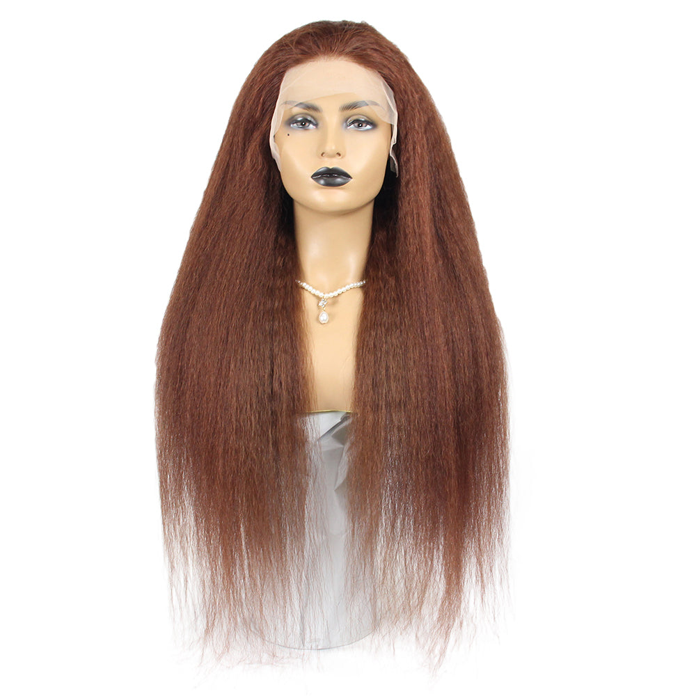 Brown Kinky Straight Lace Front Wig