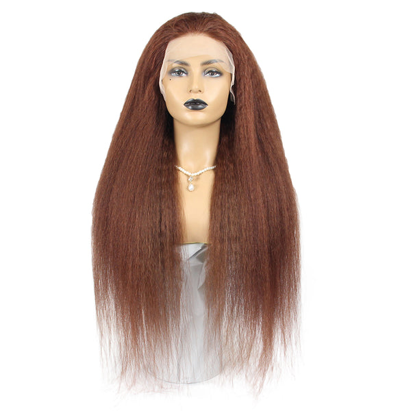 Brown Kinky Straight Lace Front Wig