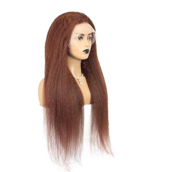 Brown Kinky Straight Lace Front Wig