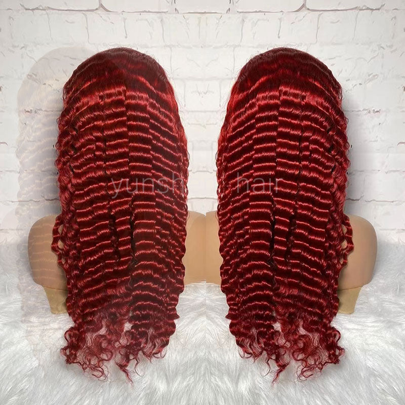 Red Deep Wave 13x4 Lace  Full HD Lace