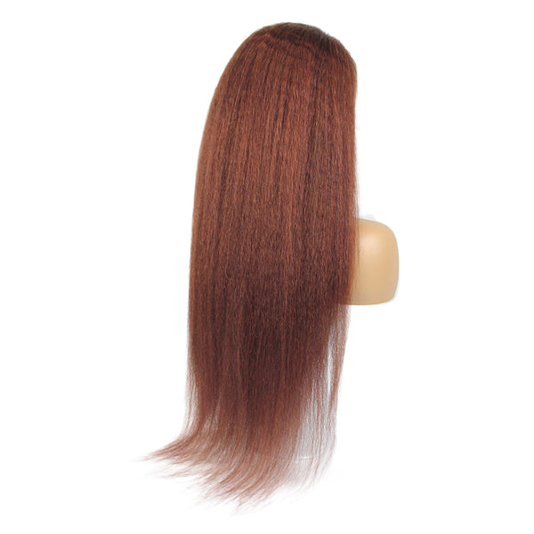 Brown Kinky Straight Lace Front Wig